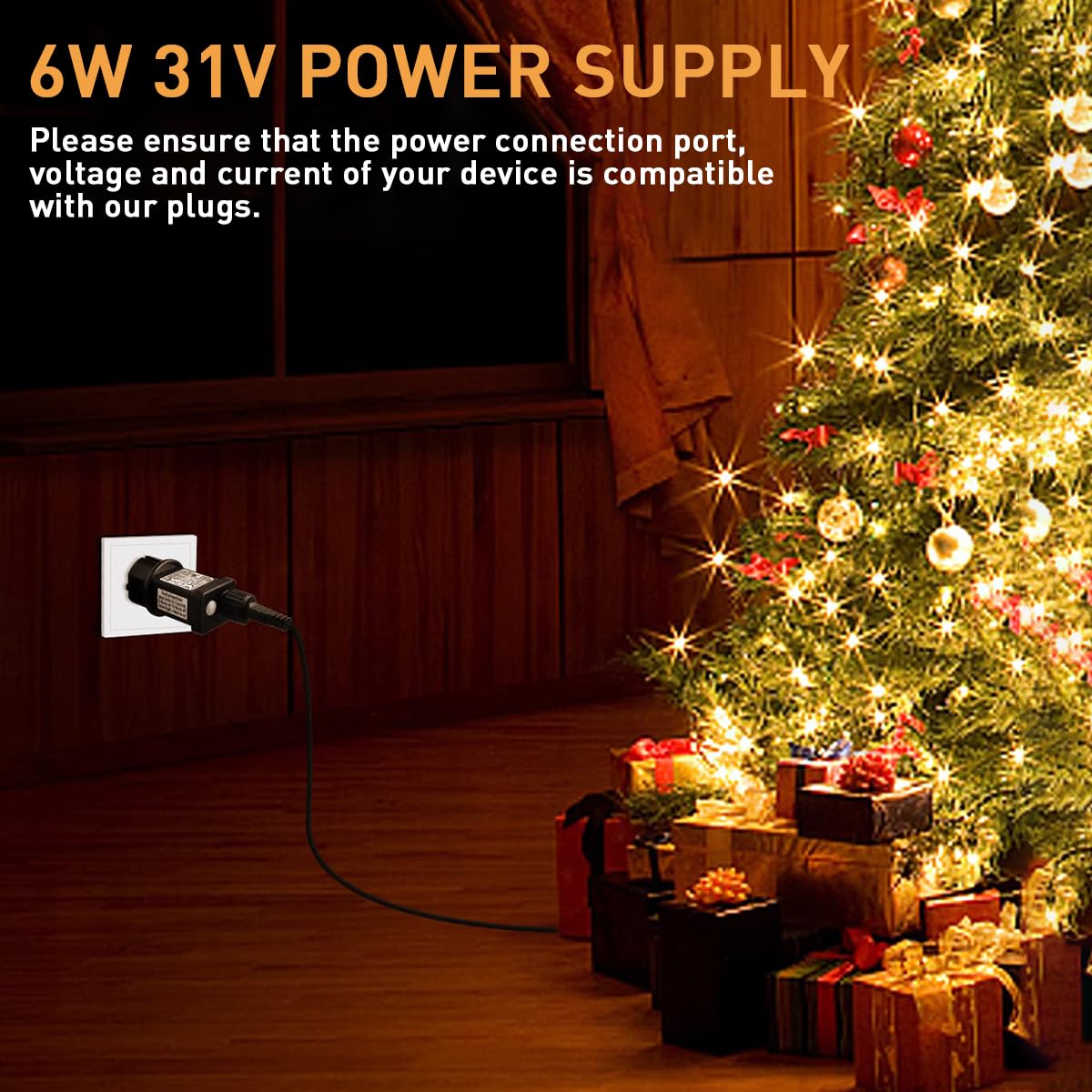 yowin Transformer Plug for Christmas Lights, 31V Plug Adapter 8 Modes Replacement Plug with Timer, 3 Pin IP44 Waterproof Power Supply for Xmas Lights, Icicle Lights, Fairy Lights, Festoon Lights