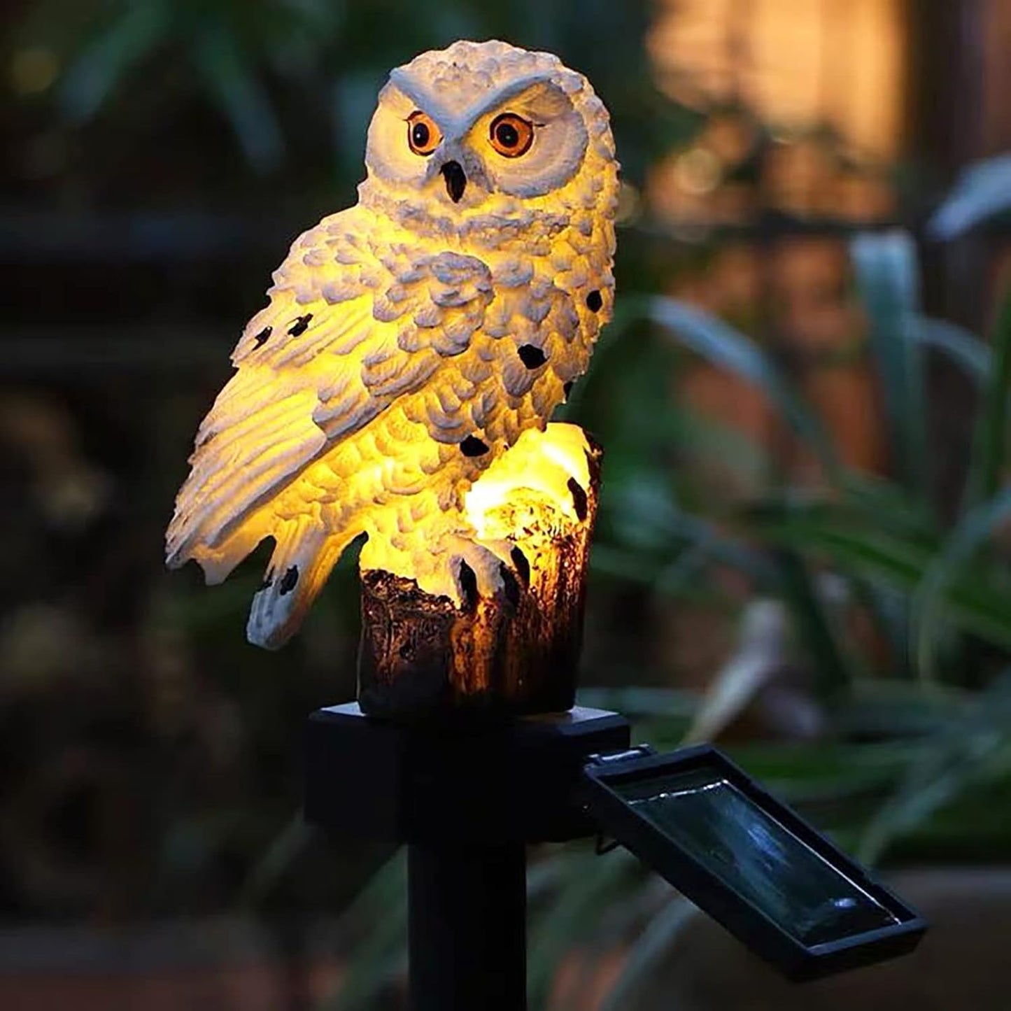 yowin Owl Solar Garden Ornament, Owl Gift, Garden Sculptures & Statue, Waterproof Solar Animals for Outdoor Garden Yard Balcony Flowerbed Decorations - Brown