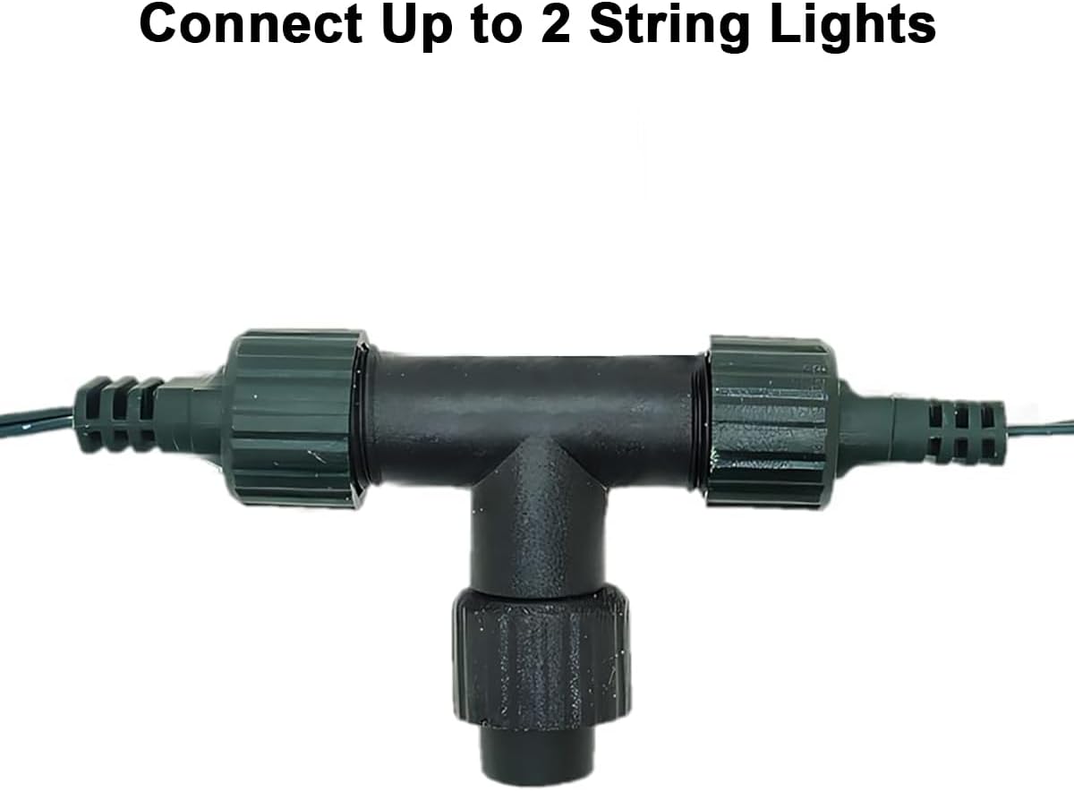 yowin Splitter Connector for Fairy Lights, Christmas Light Splitter 2 Way Christmas Light Connector, Two Pin String Lights Splitter for Icicle Lights, Net Lights, Curtain Lights, G40 Globe Lights