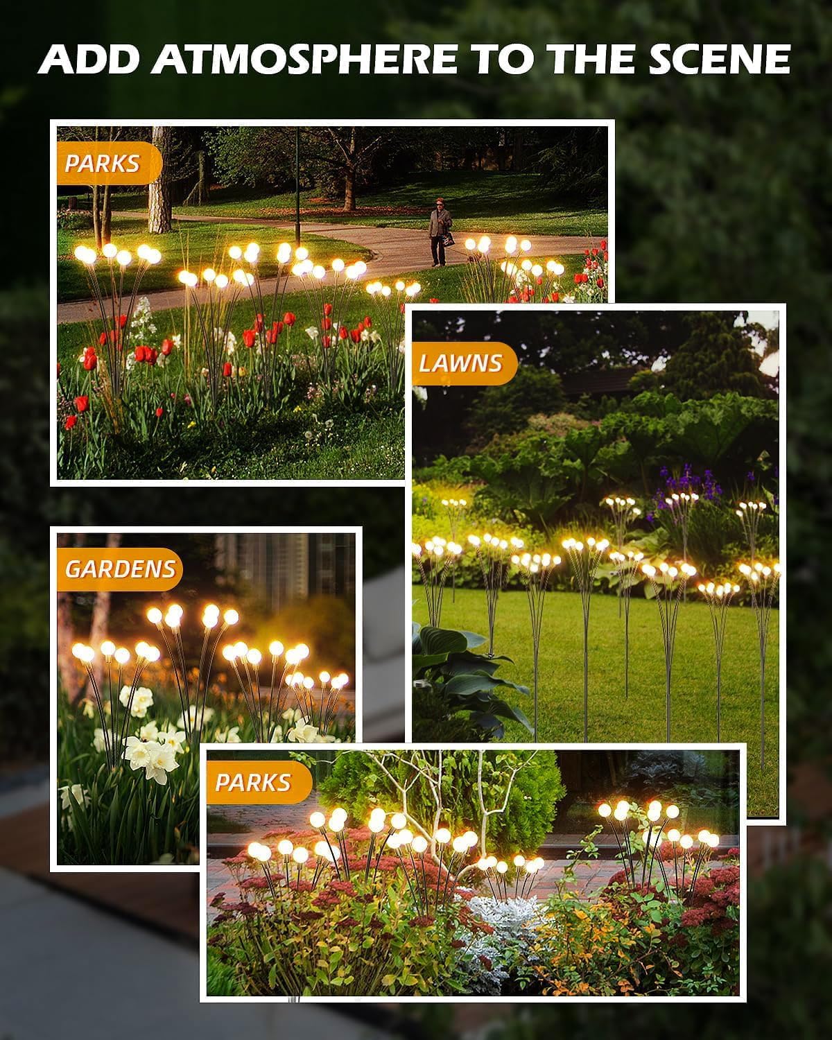 Yowin Firefly Solar Lights 6 Pack Outdoor Garden Decorations with Remote, 8 Modes Solar Garden Lights IP65 Waterproof Starburst Swaying Solar Firefly Lights